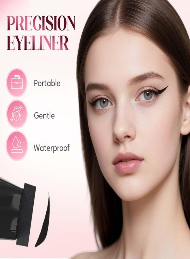 REATIFUL Rotating Eyeliner Stamp Pen,Foldable Winged Eyeliner Stamp,Wing eyeliner stamp,Smudge Proof & Waterpoof Eye Liner,Easy Eye Stencil Makeup Tool (2PCS-Black) - Image 3